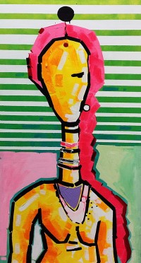 Umaina Khan, 18 x 36 Inch, Acrylic on Canvas,  Figurative Painting, AC-UMKH-002